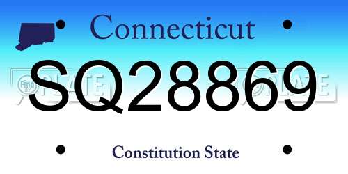 SQ28869 Connecticut License Plate