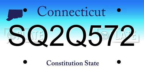 SQ2Q572 Connecticut License Plate