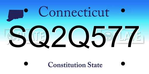 SQ2Q577 Connecticut License Plate