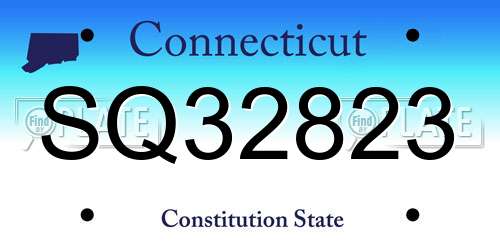 SQ32823 Connecticut License Plate