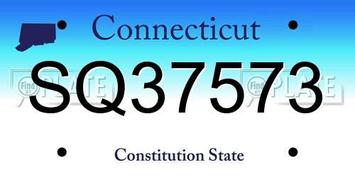 SQ37573 Connecticut License Plate