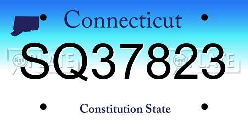SQ37823 Connecticut License Plate