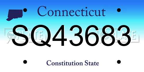 SQ43683 Connecticut License Plate