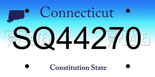 SQ44270 Connecticut License Plate