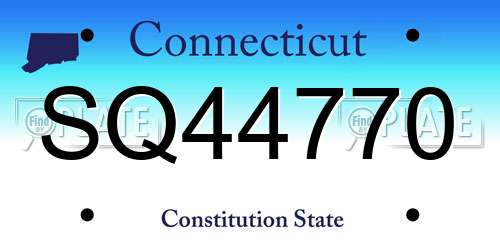 SQ44770 Connecticut License Plate