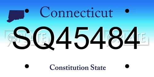 SQ45484 Connecticut License Plate