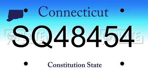 SQ48454 Connecticut License Plate