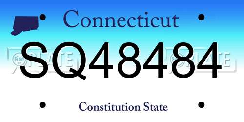 SQ48484 Connecticut License Plate
