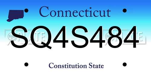 SQ4S484 Connecticut License Plate