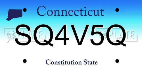 SQ4V5Q Connecticut License Plate