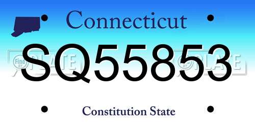 SQ55853 Connecticut License Plate