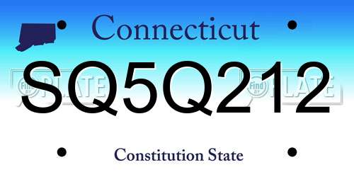 SQ5Q212 Connecticut License Plate