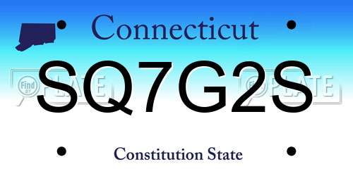 SQ7G2S Connecticut License Plate