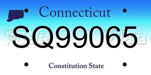 SQ99065 Connecticut License Plate