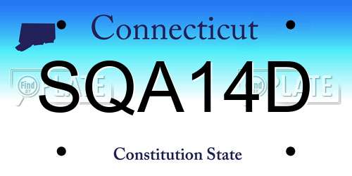 SQA14D Connecticut License Plate