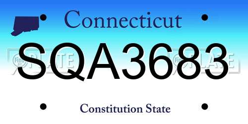 SQA3683 Connecticut License Plate