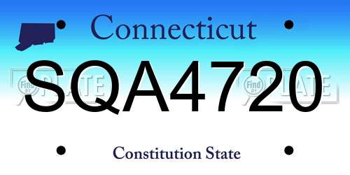 SQA4720 Connecticut License Plate