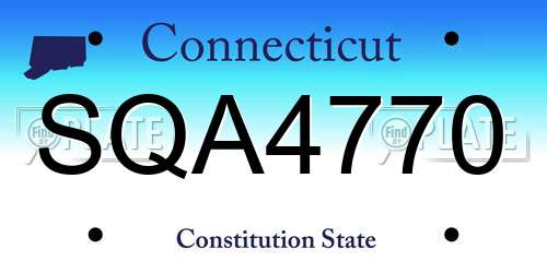 SQA4770 Connecticut License Plate