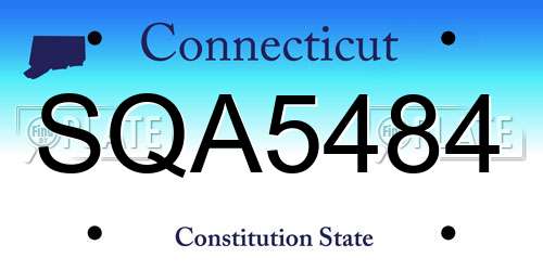 SQA5484 Connecticut License Plate