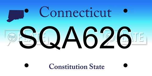 SQA626 Connecticut License Plate