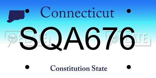 SQA676 Connecticut License Plate