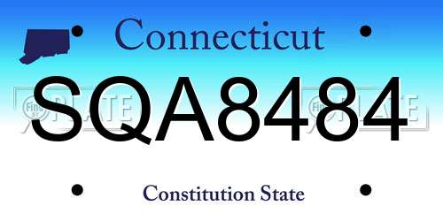 SQA8484 Connecticut License Plate