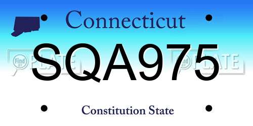 SQA975 Connecticut License Plate