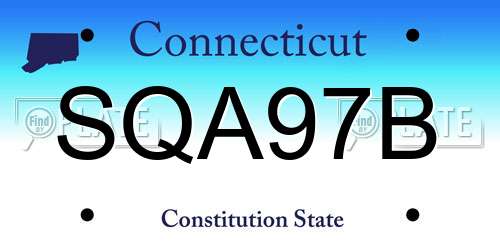 SQA97B Connecticut License Plate