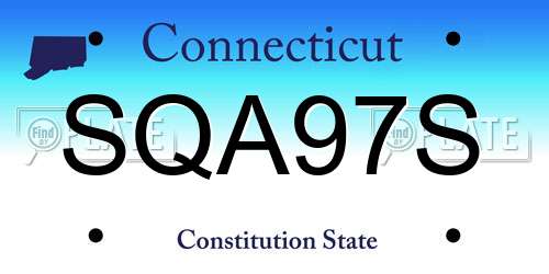 SQA97S Connecticut License Plate