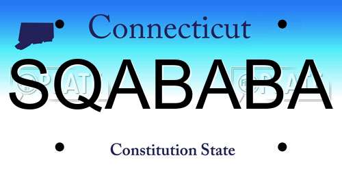 SQABABA Connecticut License Plate