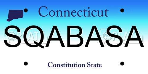 SQABASA Connecticut License Plate
