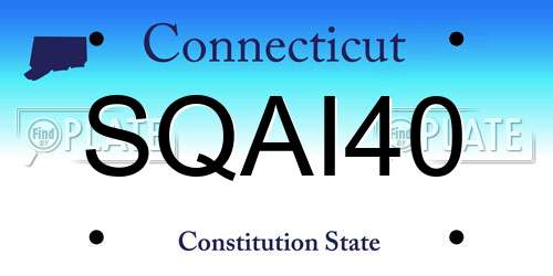 SQAI40 Connecticut License Plate