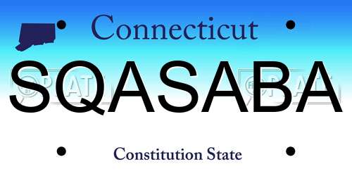 SQASABA Connecticut License Plate