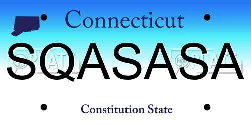 SQASASA Connecticut License Plate