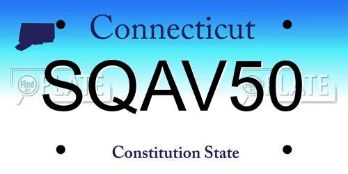 SQAV50 Connecticut License Plate