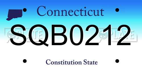 SQB0212 Connecticut License Plate