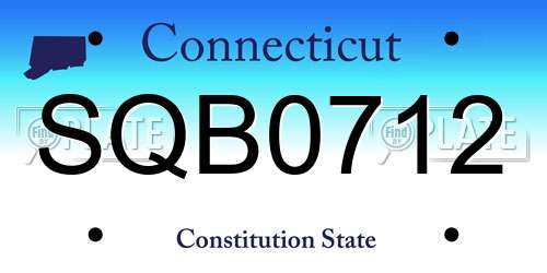 SQB0712 Connecticut License Plate