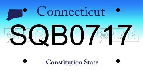 SQB0717 Connecticut License Plate