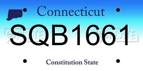 SQB1661 Connecticut License Plate