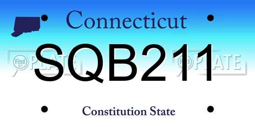 SQB211 Connecticut License Plate