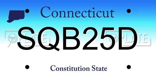 SQB25D Connecticut License Plate