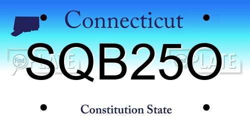 SQB25O Connecticut License Plate
