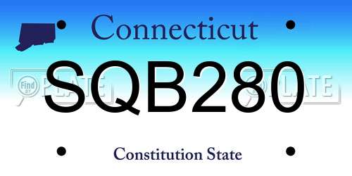 SQB280 Connecticut License Plate