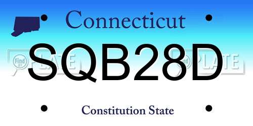 SQB28D Connecticut License Plate
