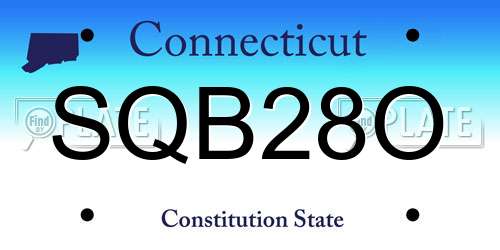 SQB28O Connecticut License Plate