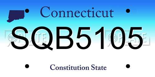 SQB5105 Connecticut License Plate