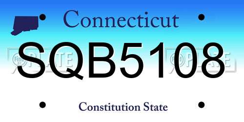 SQB5108 Connecticut License Plate