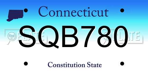 SQB780 Connecticut License Plate