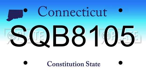SQB8105 Connecticut License Plate