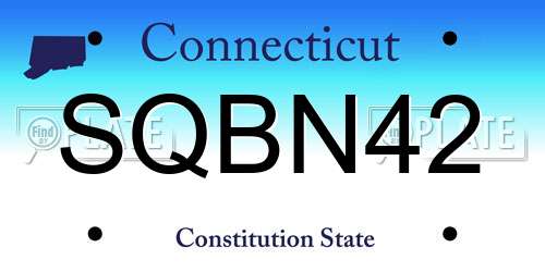 SQBN42 Connecticut License Plate